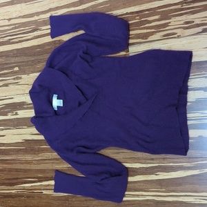 Kaisley grape purple angora lambswool cowl sweater